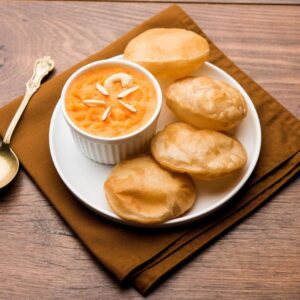 5 Puri with halwa....
