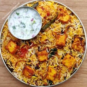 Spicy Panner Pulau with raita